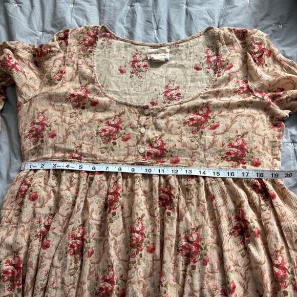 Ralph Lauren Denim & Supply Floral Red and Tan Gauze Dress. Size Large Spring. - Picture 12 of 13